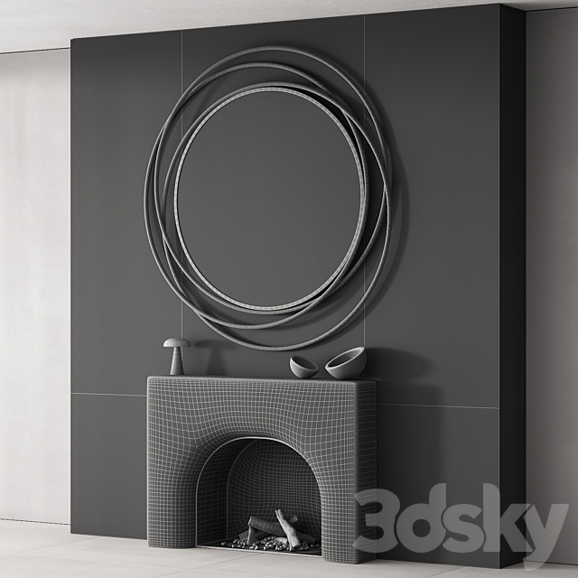 154 fireplace decorative wall kit 03 smooth soft fireplace 00 3DS Max Model - thumbnail 7