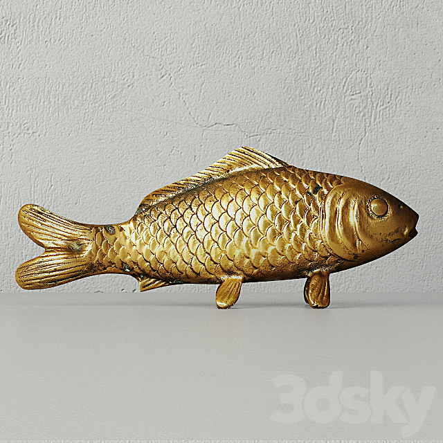 1960s Brass Koi 3ds Max - thumbnail 1