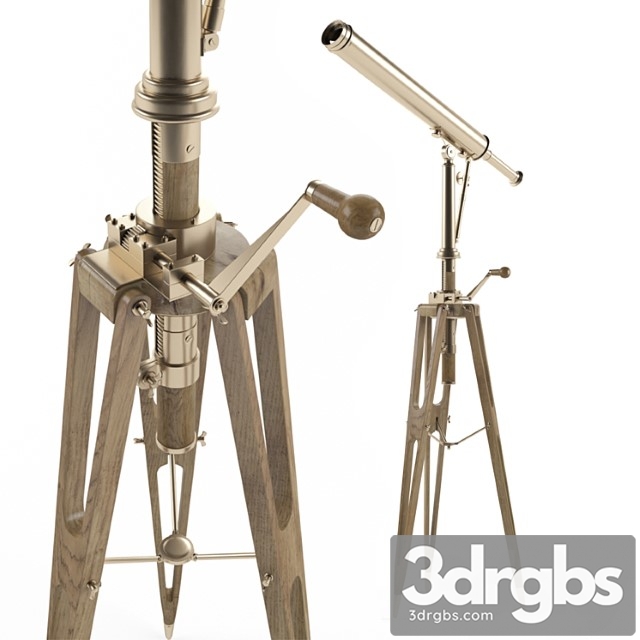 19th C. Parisian Brass Telescope 3dsmax Download - thumbnail 1