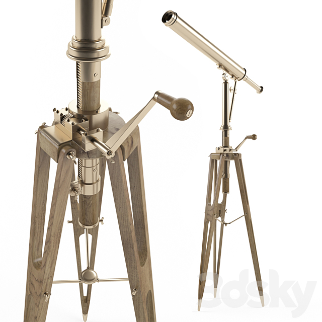 19th_c._parisian_brass_telescope 3DSMax File - thumbnail 1