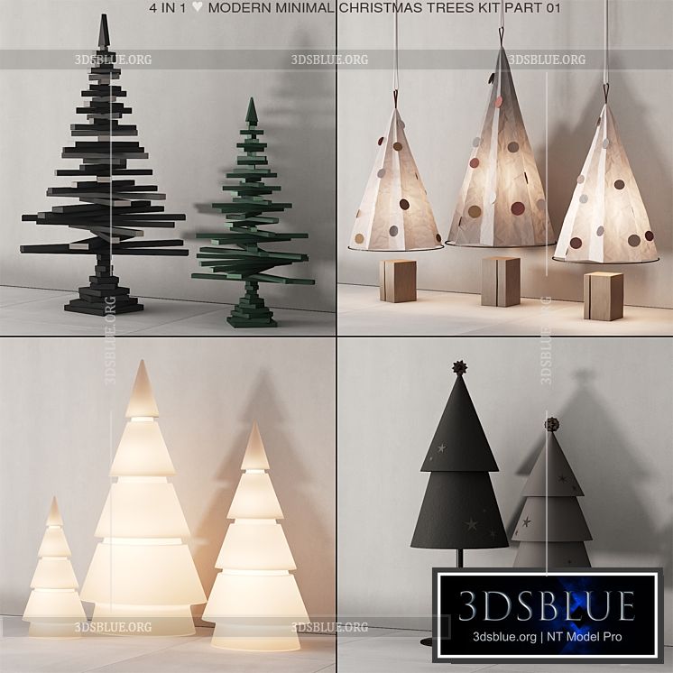 237 happy new year 01 modern christmas trees 01 3DS Max - thumbnail 3