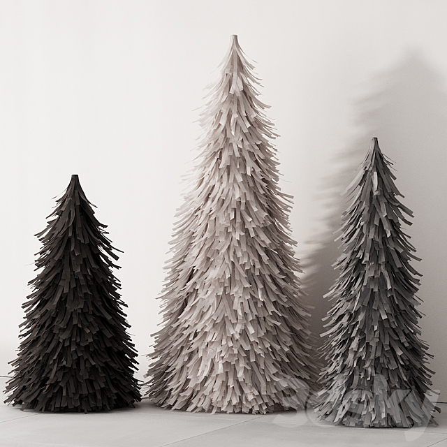 238 happy new year 02 modern christmas trees 02 3DS Max Model - thumbnail 2