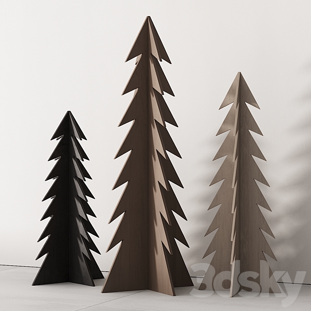 238 happy new year 02 modern christmas trees 02 3DS Max Model - thumbnail 4