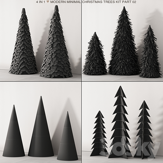 238 happy new year 02 modern christmas trees 02 3DS Max Model - thumbnail 6