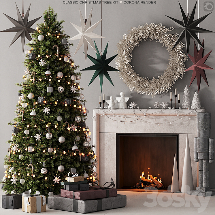 239 happy new year 03 christmas tree 01 3DS Max Model - thumbnail 1