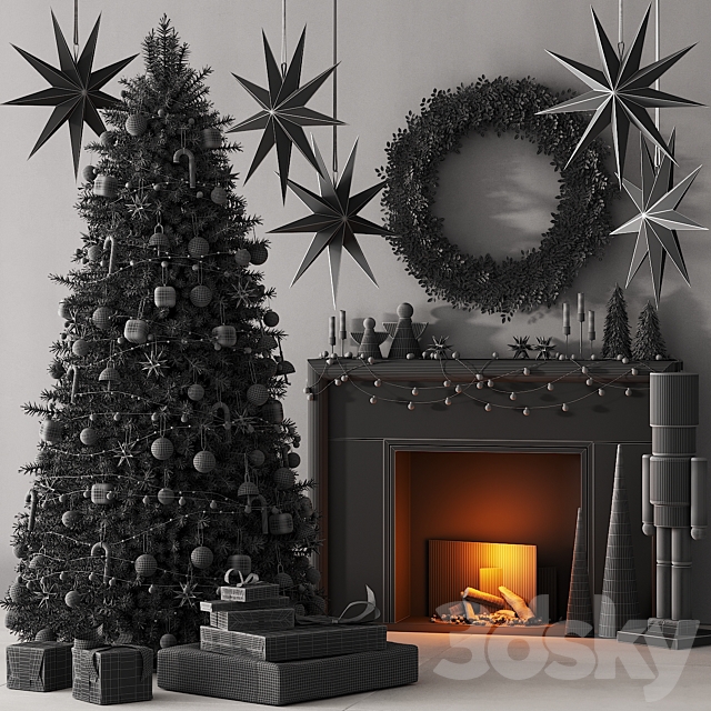 239 happy new year 03 christmas tree 01 3DS Max Model - thumbnail 7