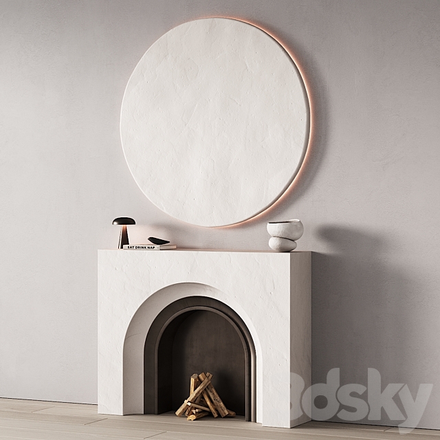 291 fireplace area decorative wall 09 minimal modern classic 00 3DS Max Model - thumbnail 5