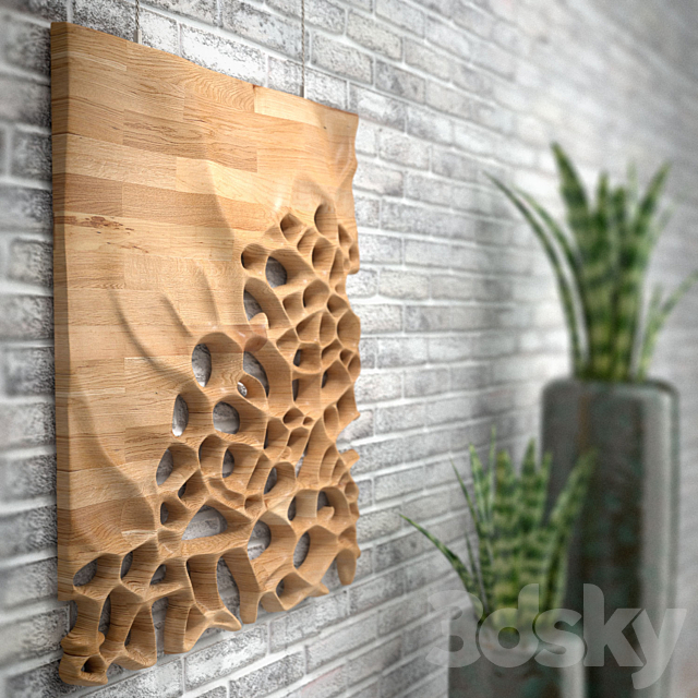 3D CNC milled Maple wood 3DSMax File - thumbnail 2