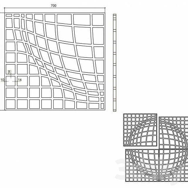 3d panel “Sphere” 3DS Max Model - thumbnail 2