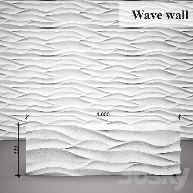 3D panel Wave wall 3DSMax File - thumbnail 1