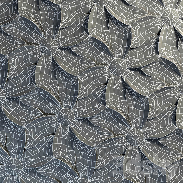 3d tile Kaza Concrete – Petal 3DS Max Model - thumbnail 3