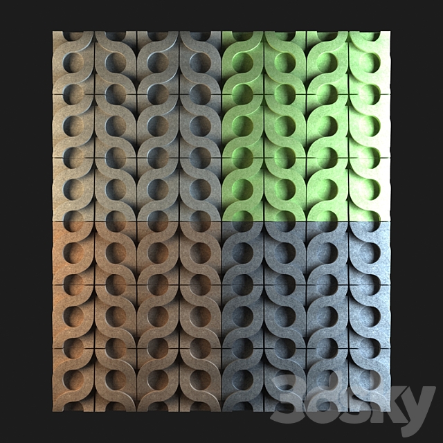 3d tile Kaza Conrete – Vine 3DS Max Model - thumbnail 2