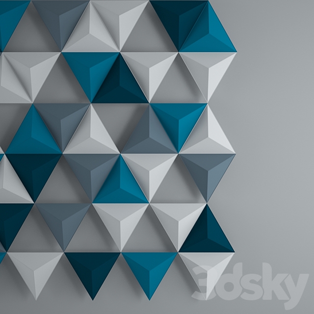 3d trainglates wall 3DSMax File - thumbnail 1