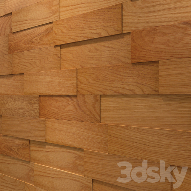 3D Wall Panel: natural oak 3DSMax File - thumbnail 3