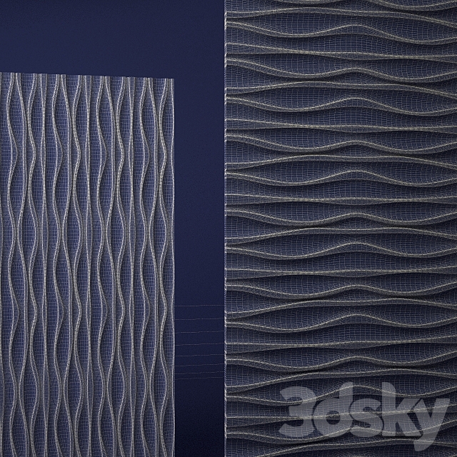 3D Wall Panels Ripples 3DSMax File - thumbnail 3