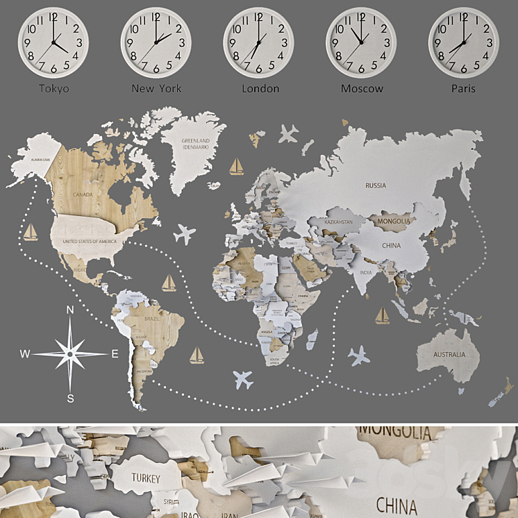 3d world map 3DS Max - thumbnail 1