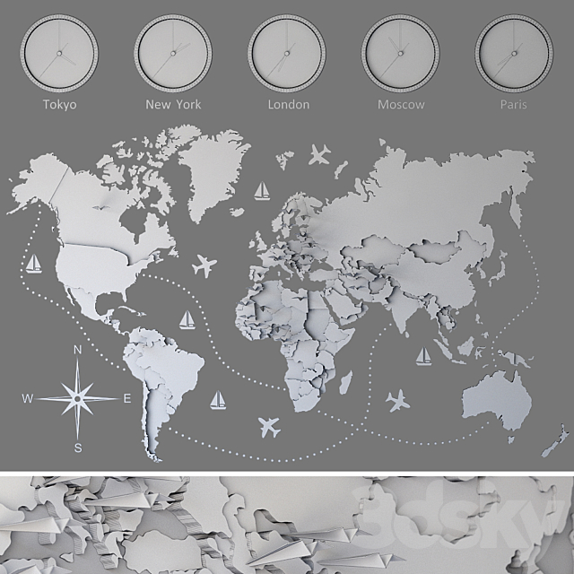 3d world map 3DSMax File - thumbnail 5