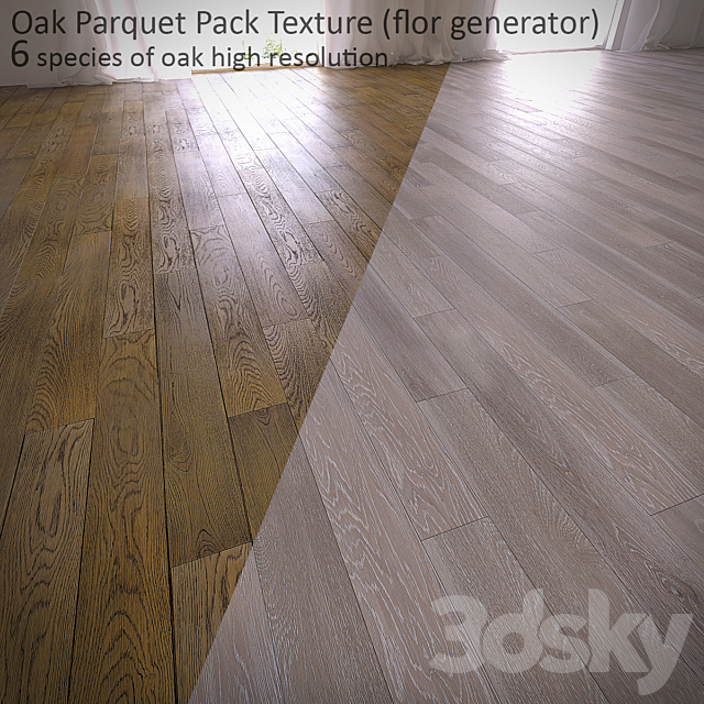 6 species of oak parquet (MultiTexture + FloorGenerator) 3DSMax File - thumbnail 1