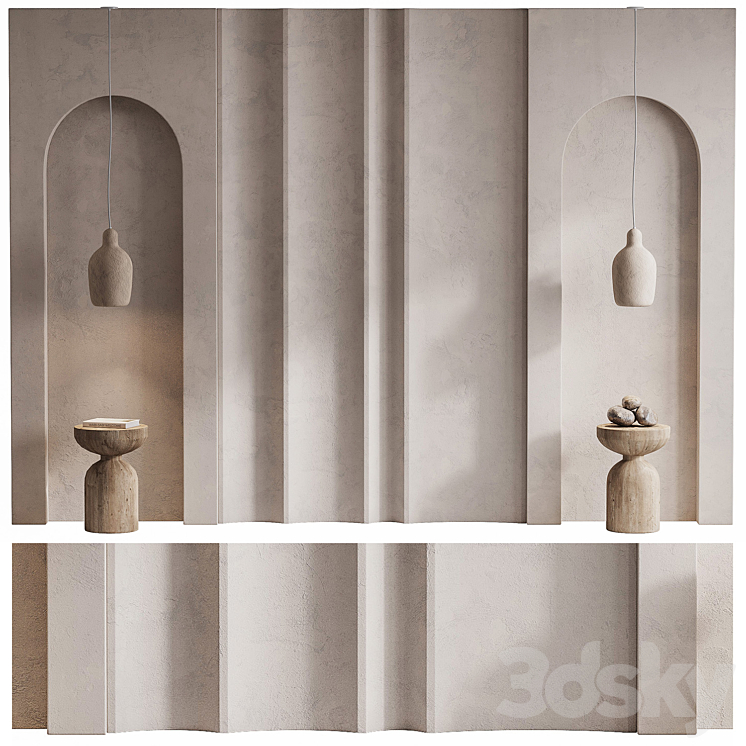 62 Wall Headboard Composition 3DS Max Model - thumbnail 3