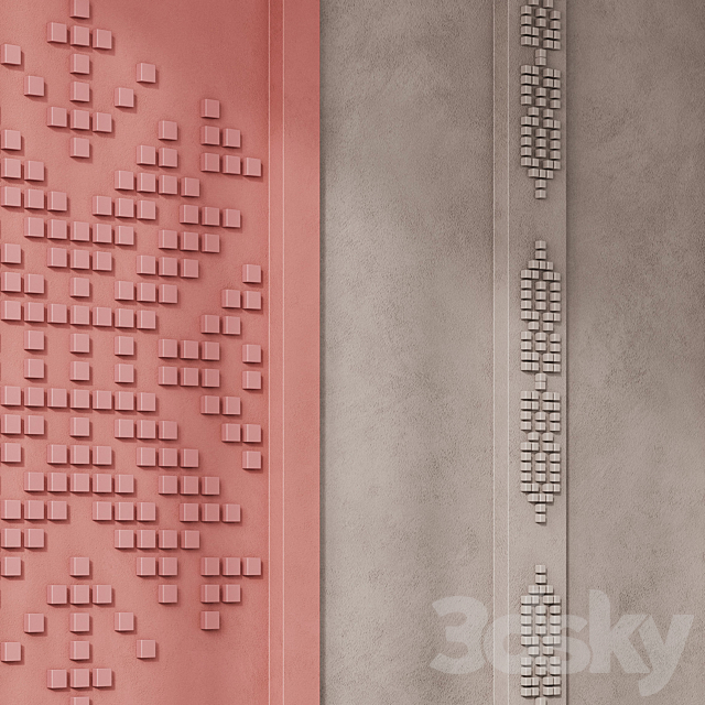 68 Mosaic headboard 3DS Max Model - thumbnail 4