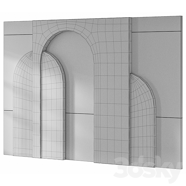 78 Wall Panel Arc 3DS Max Model - thumbnail 6