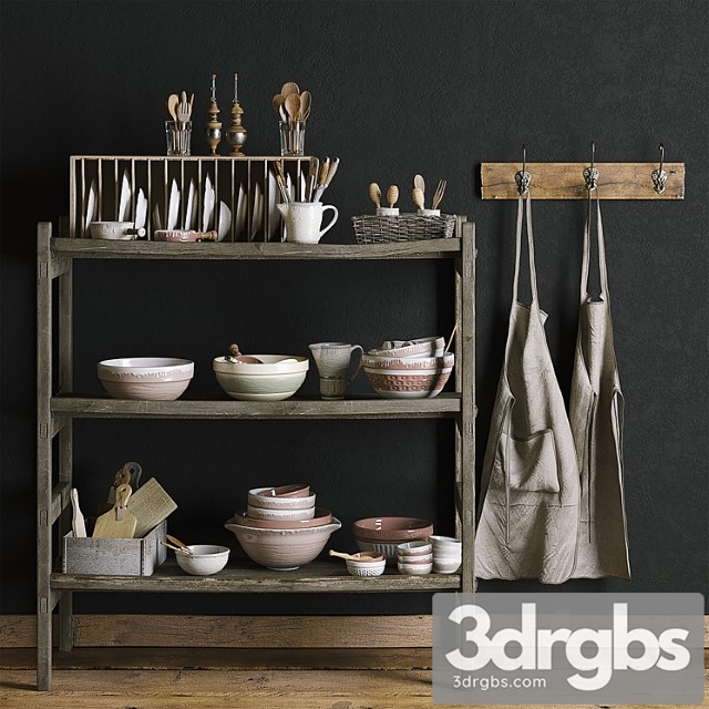 A rack of a pottery workshop. 3dsmax Download - thumbnail 1