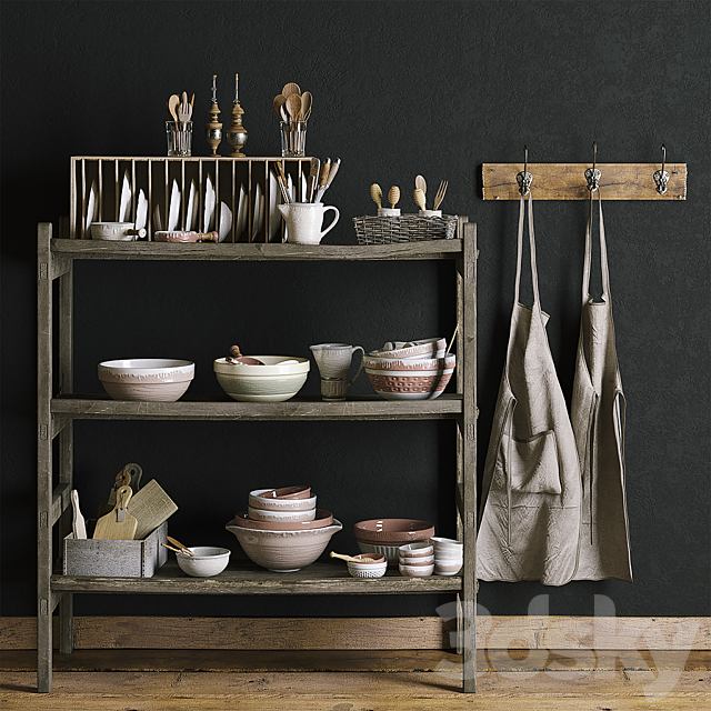 A rack of a pottery workshop. 3DSMax File - thumbnail 1