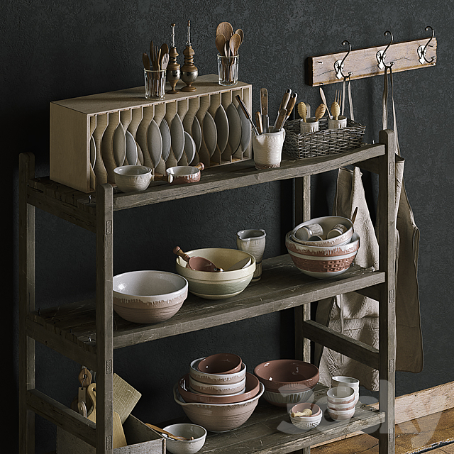 A rack of a pottery workshop. 3DSMax File - thumbnail 2