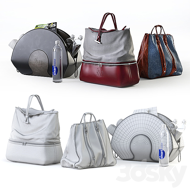 A set of bags – Dandy Bag 3DS Max Model - thumbnail 3