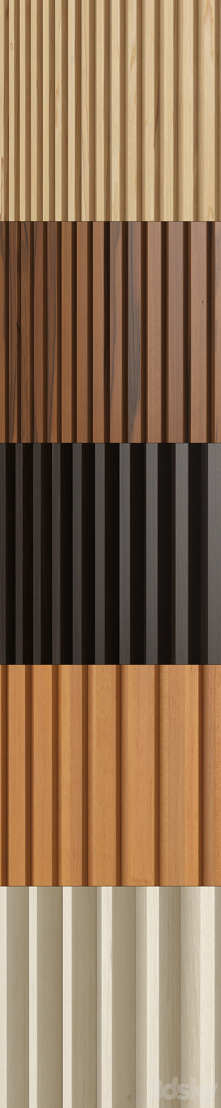 A set of panels with slats. 3DS Max - thumbnail 2