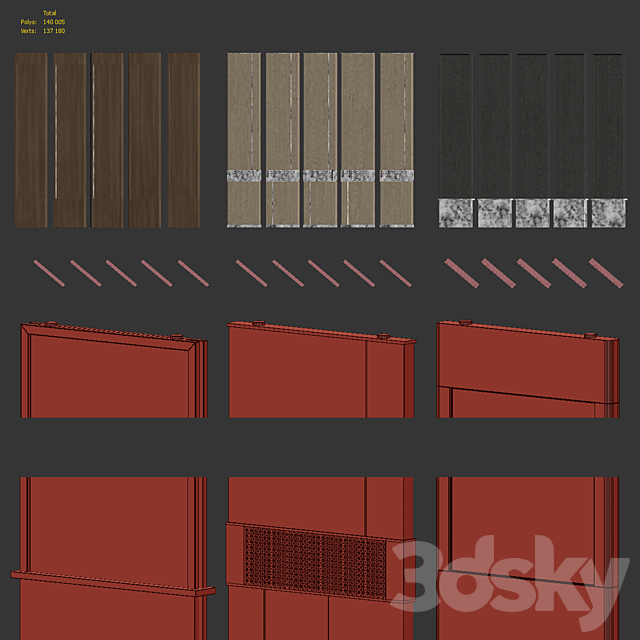 A set of rotating partitions for zoning space 3DS Max Model - thumbnail 6