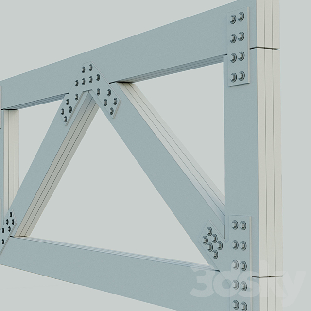 A set of wooden trusses with parallel belts. 6m. 8m. 10m. 12m. 14m 3DSMax File - thumbnail 3