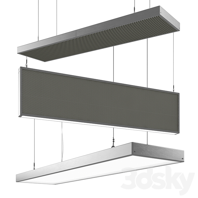 Acoustic panels hanging elements lamps. 3ds Max - thumbnail 1