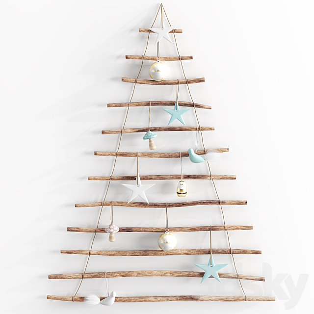 Adairs hanging branch christmas tree 3DSMax File - thumbnail 1