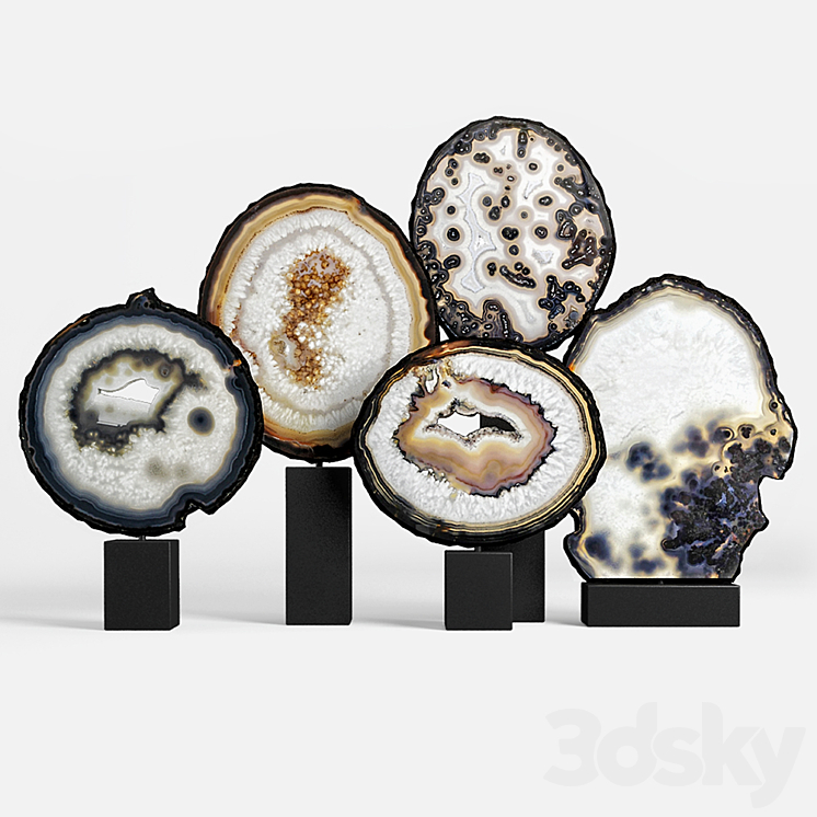 agate decor set 03 3DS Max - thumbnail 1