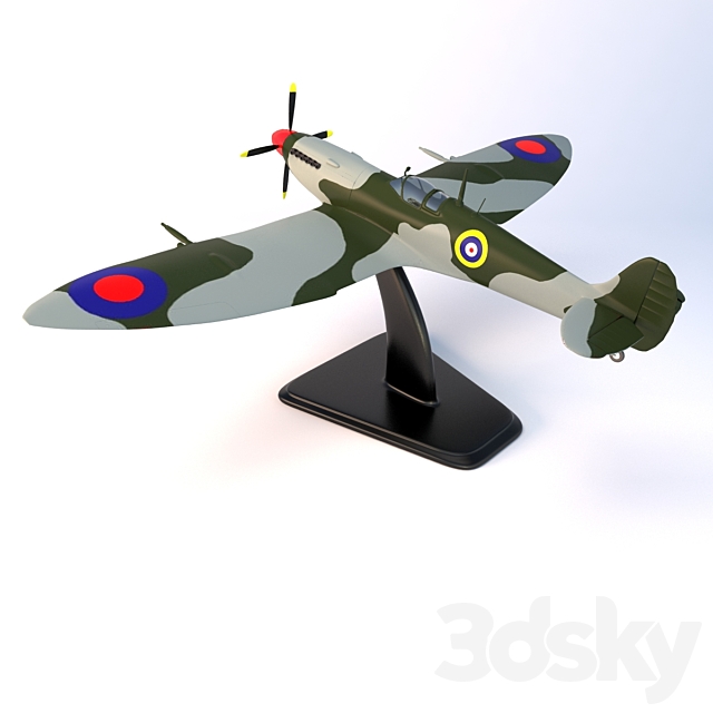 Aircraft on stand Spitfire MK 9 3DSMax File - thumbnail 1