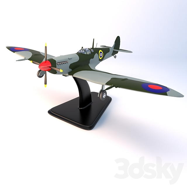 Aircraft on stand Spitfire MK 9 3DSMax File - thumbnail 2