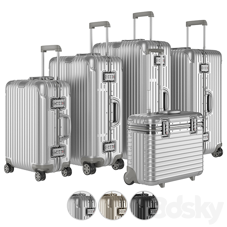 Aluminium Suitcase Rimowa Collection 3DS Max Model - thumbnail 3