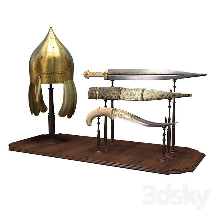 antic dagger and helmet 3DS Max - thumbnail 1