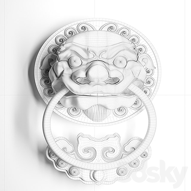 Antique lion head 3DS Max Model - thumbnail 3