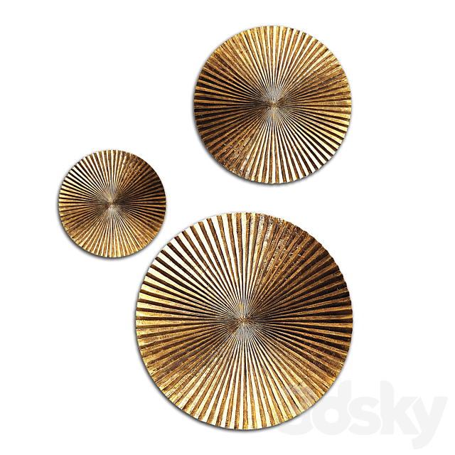 Apollo Medium Plaque – Circular Gold Wall Decor 3DS Max Model - thumbnail 2