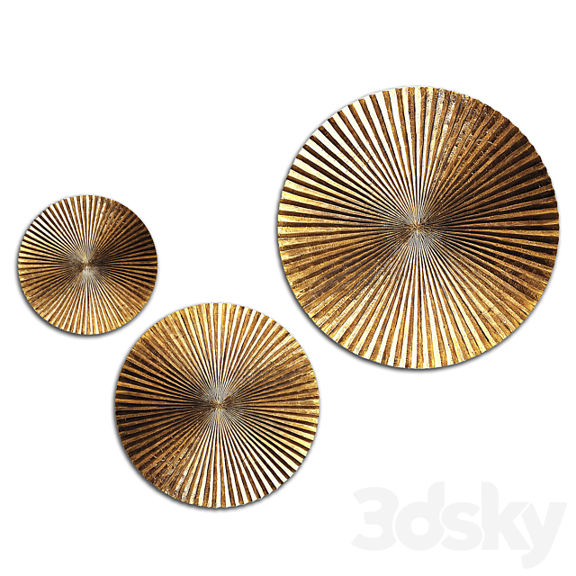 Apollo Medium Plaque – Circular Gold Wall Decor 3DS Max Model - thumbnail 3