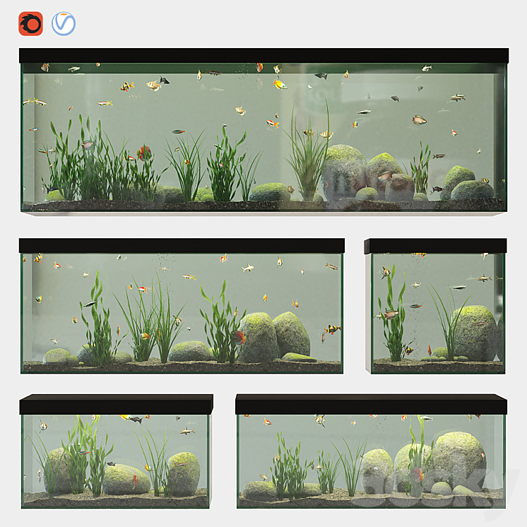 Aquarium set 3DS Max - thumbnail 1