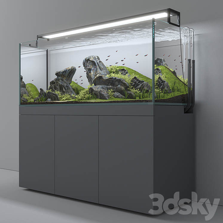 Aquascape aquarium 3DS Max - thumbnail 2