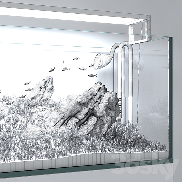 Aquascape aquarium Iwagumi 3DS Max Model - thumbnail 7