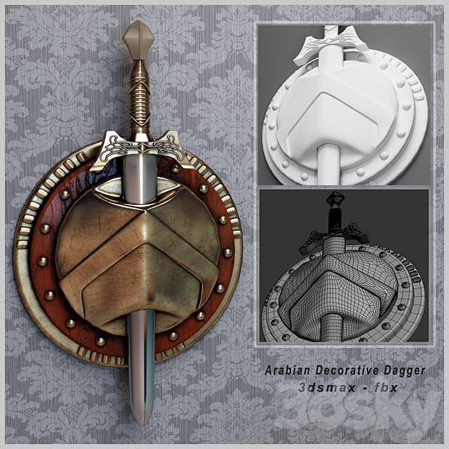 Arabian Decorative Dagger 3DSMax File - thumbnail 1