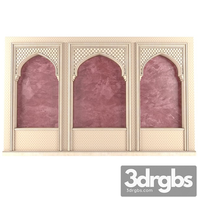 Arch In Oriental Style Arabic Wall 3dsmax Download - thumbnail 1