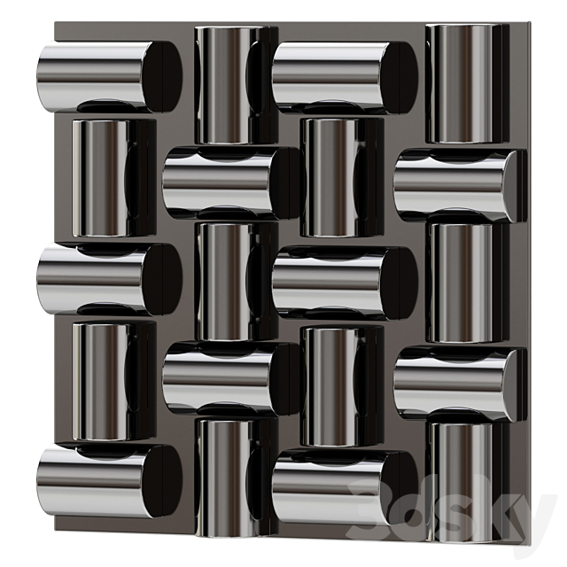 Arete Wall Tile – Stainless Steel Wall Decor Wall Decor 3DSMax File - thumbnail 1