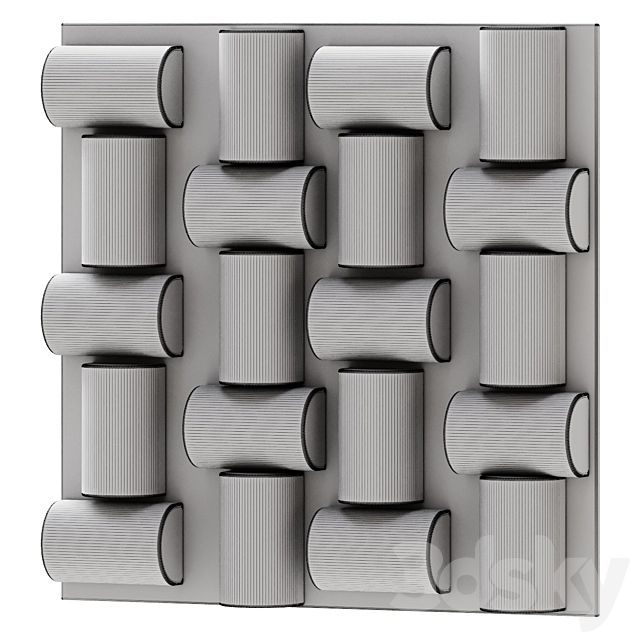 Arete Wall Tile – Stainless Steel Wall Decor Wall Decor 3DSMax File - thumbnail 2