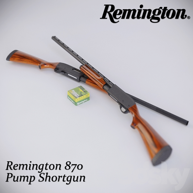 Armwood 46EL Flock & Remington 870 Pump Shortgun 3DS Max Model - thumbnail 3